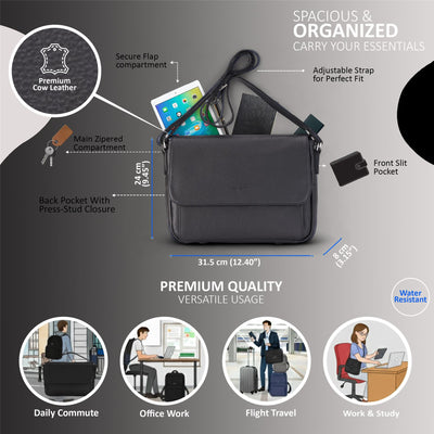 Genuine Leather Laptop Bag Travel Work Messenger Satchel - Camden