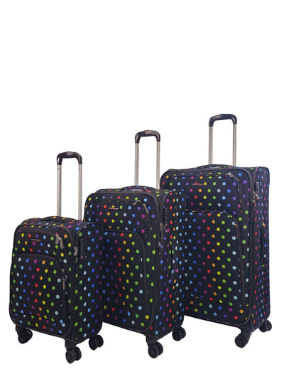 Lightweight Print Suitcases 8 Wheel Luggage Travel Soft Bags Set