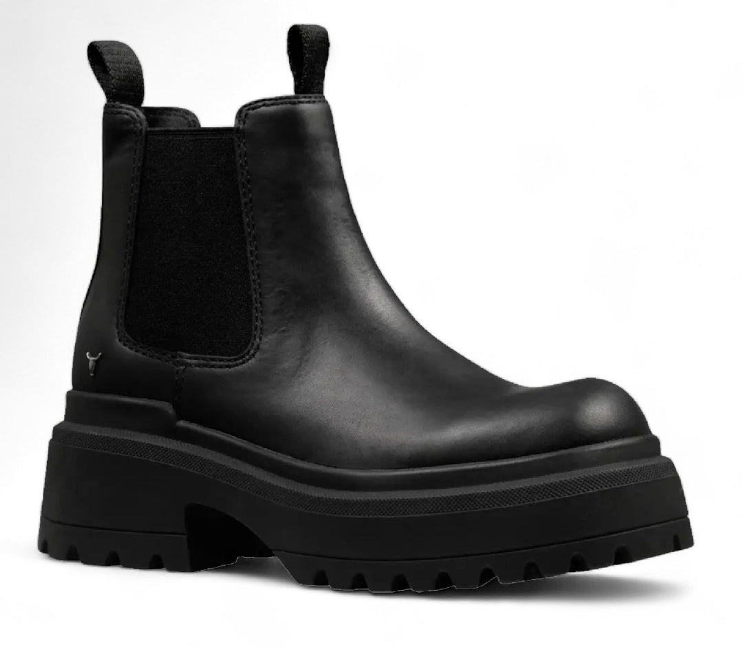 Chelsea Boot Windsor Smith Leather Boots Windsor Smith Thrills Black  Leather Heeled Chelsea Boot MYER