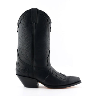 Grinders Unisex Black Leather Cowboy Boots-Arizona HI
