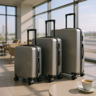 Hardshell Suitcase Set Robust 8 Wheel Luggage Cabin Case Bag