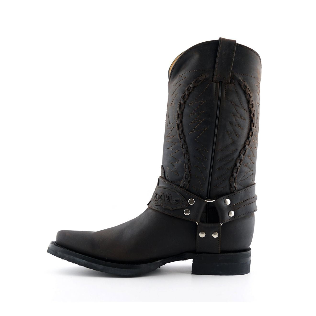 Grinders Mens Brown Leather Cowboy Boot-Galveston