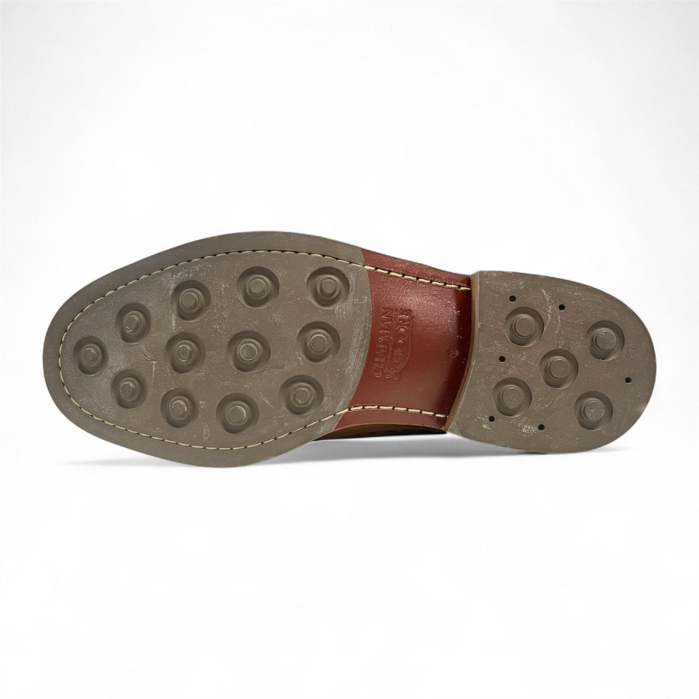 Chapman & Moore Men's Brown Leather Derby Brogue Oxford Dress Shoes