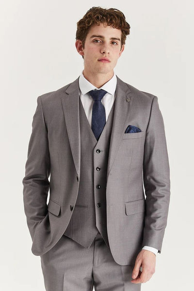 Men’s Grey Tailored Suit Blazer Formal Jacket