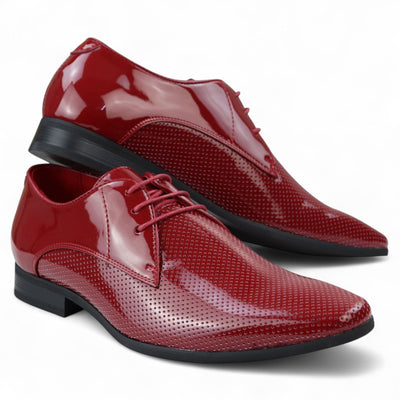 Men’s Pointed Toe Formal Lace Up Perforated Shoes