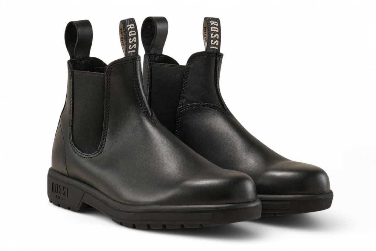 Rossi 301 Endura Black Leather Chelsea Boots