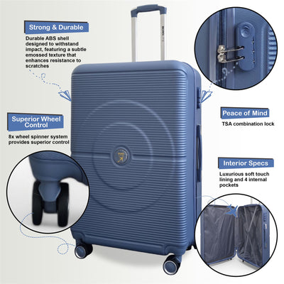 Hard Shell ABS Cabin Suitcase 56 x 35 x 20 cm Luggage Suitable for Easyjet, Ryanair