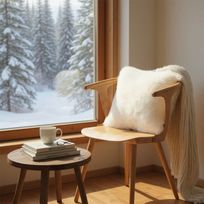 Luxury Genuine Sheepskin  40x40cm Real Wool Single Sided Cushion