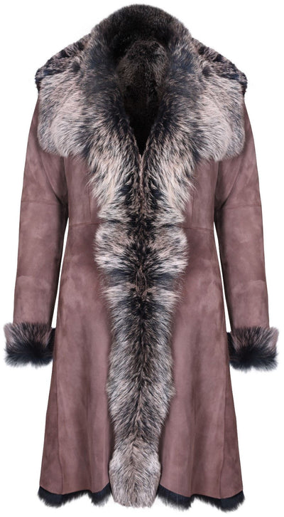 Womens Toscana Sheepskin Suede Trench Coat-Tbilisi