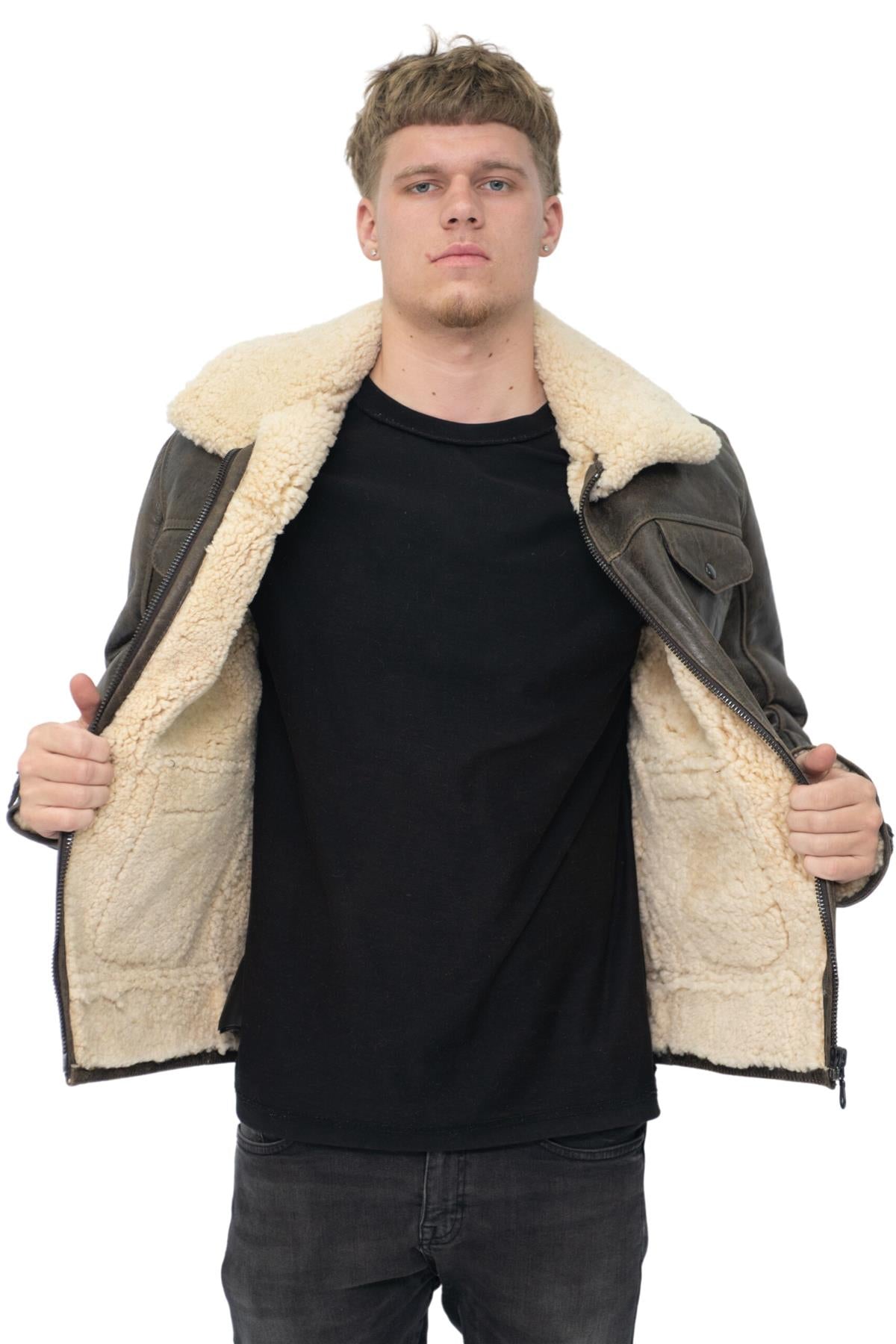 Mens Sheepskin Classic Safari Jacket-Hertford