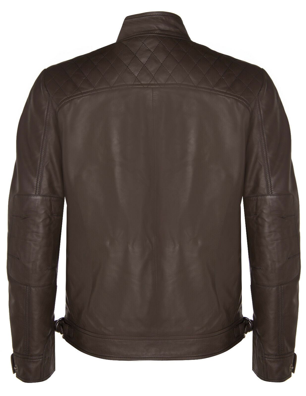 Men's Vintage Leather Quilted Biker Jacket-Monaco