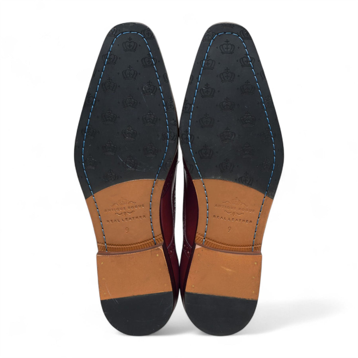 Antique Rogue Men’s Burgundy Leather Oxford Derby Brogue - Luca