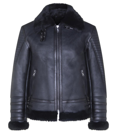 Mens Retro Sheepskin Bomber Jacket-Asheville