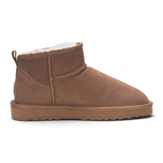 Women's Chestnut Tan Genuine Sheepskin Real Fur Winter Ankle Boots - Sable