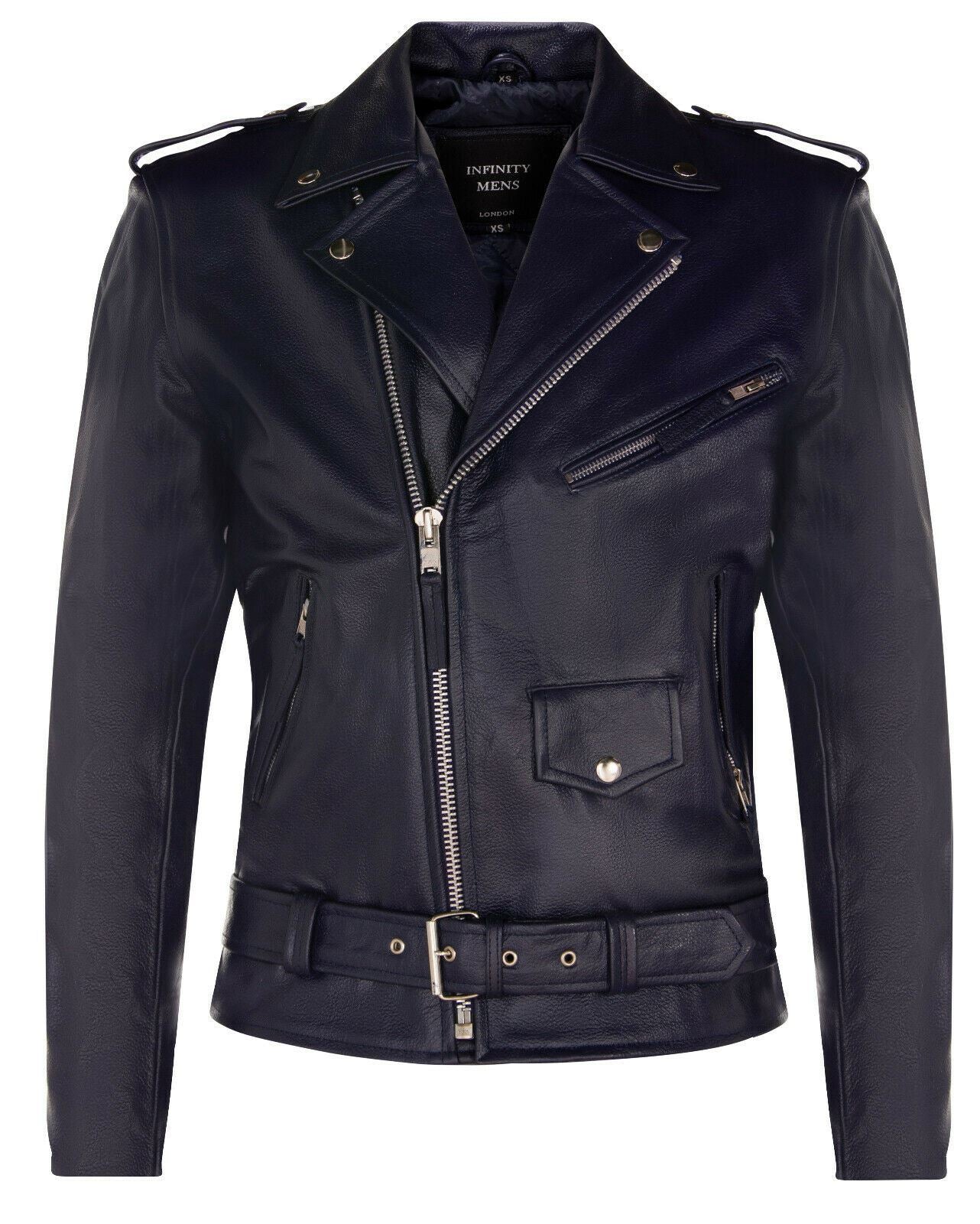 Mens Cow-Hide Black Brando Jacket -Venice