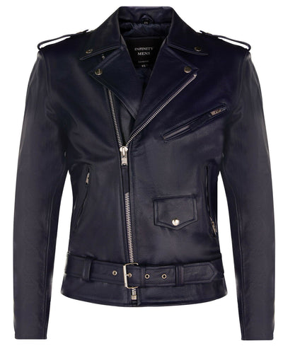 Mens Cow-Hide Black Brando Jacket -Venice