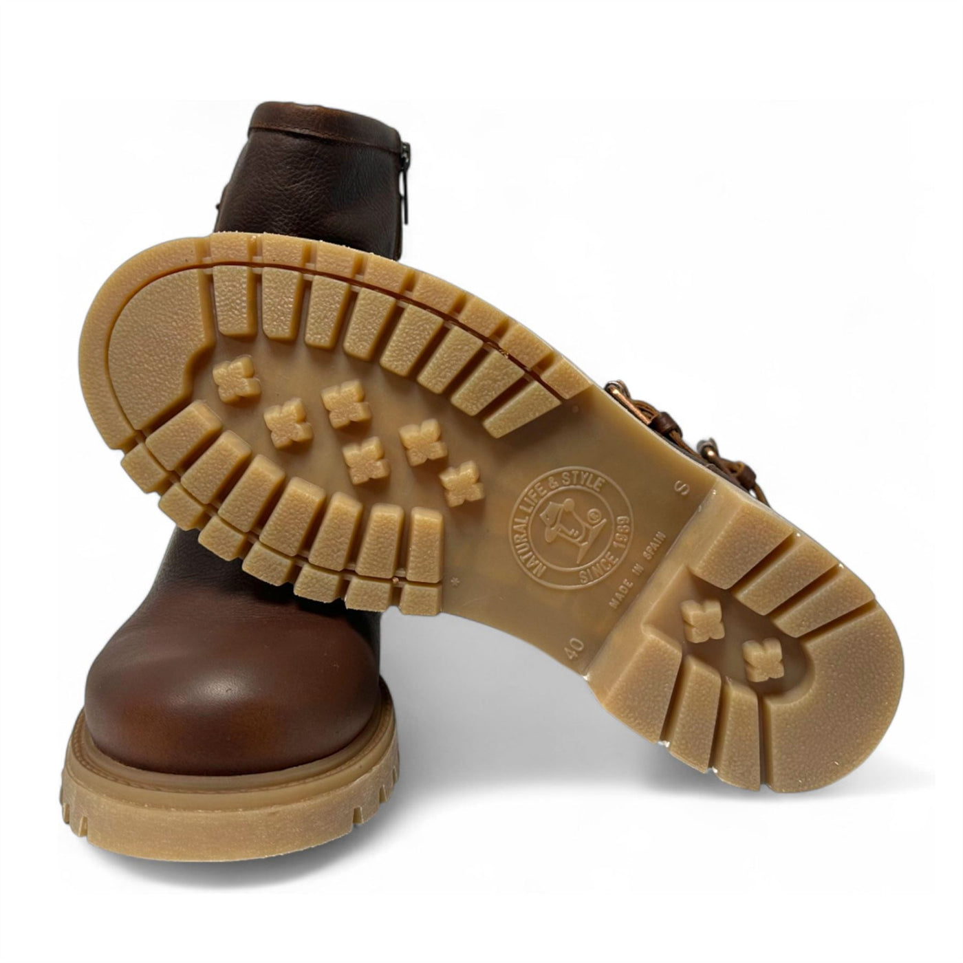 Panama Jack Women's Felina B33 Bark Waterproof Leather Buckle Ankle Boots