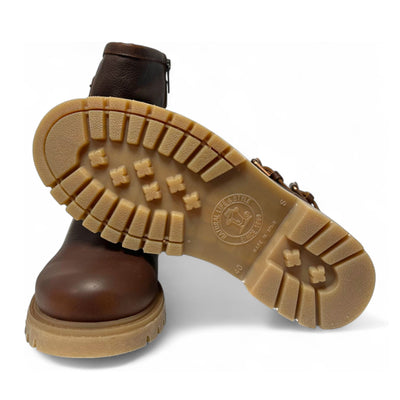 Panama Jack Women's Felina B33 Bark Waterproof Leather Buckle Ankle Boots