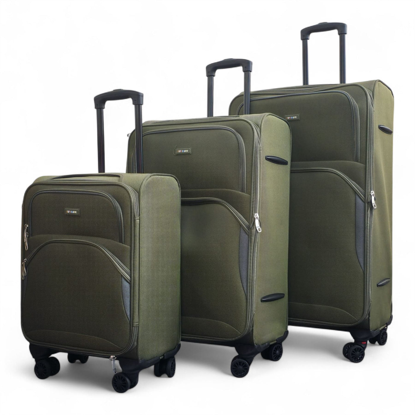 Expandable Soft 8 Wheel Lightweight Suitcase Luggage Travel Bags Set