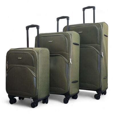 Expandable Soft 8 Wheel Lightweight Suitcase Luggage Travel Bags Set