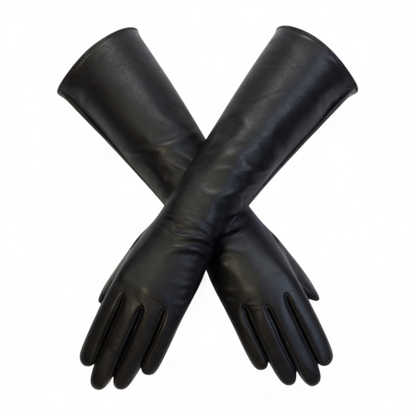 Womens Long Italian Leather Winter Soft Wool Lining Gloves