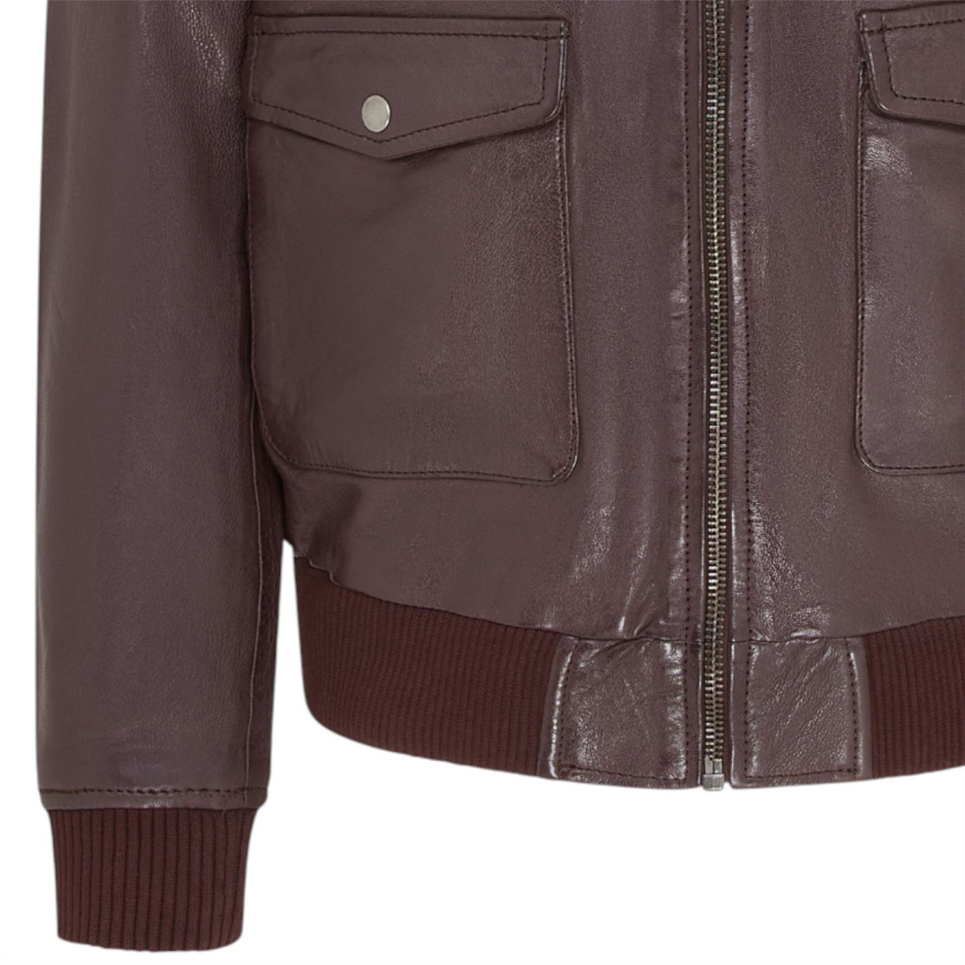 Men’s Leather Bomber G-1 Aviator Collar Jacket  - Maverick