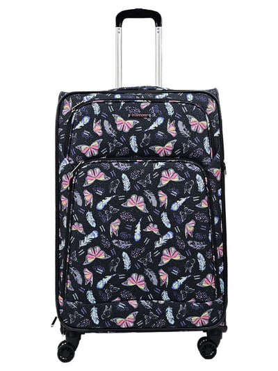 Lightweight Print Suitcases 8 Wheel Luggage Travel Soft Bags Set