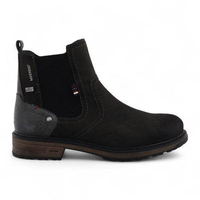 Mustang Men's Dark Grey Water-Resistant Chelsea Ankle Boots
