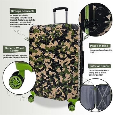 Hardshell Cabin Robust 8 Wheel ABS Luggage Travel Bag