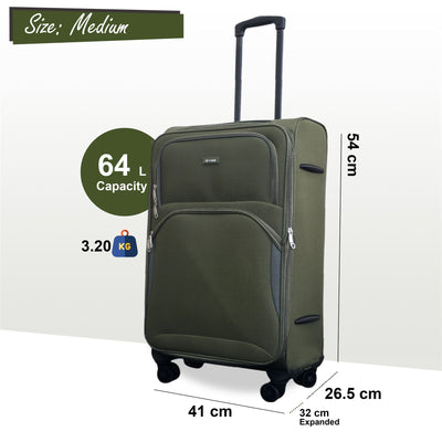 Expandable Soft 8 Wheel Lightweight Suitcase Luggage Travel Bags Set