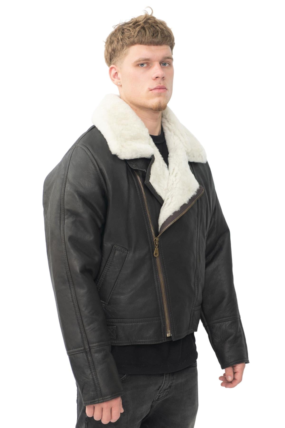 Mens Sheepskin Leather WW2 Bomber Jacket-Haverhill