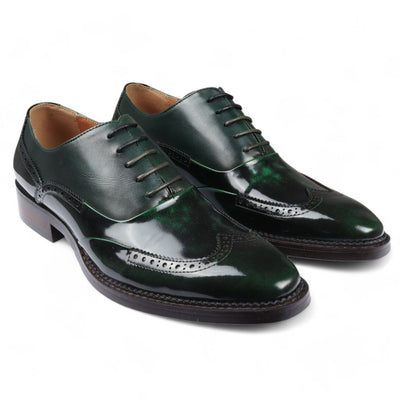 Justin Reess Men's Patent Leather Brogue Formal Shoes - Harry