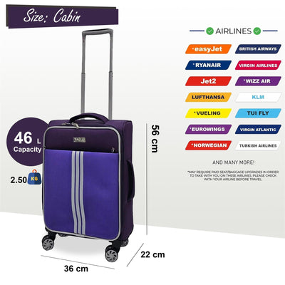 Lightweight Cabin 4 Wheel Soft Luggage Travel Bag