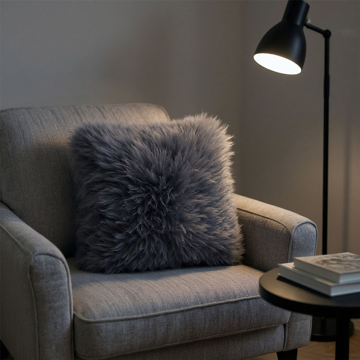 Luxury Genuine Sheepskin  40x40cm Real Wool Single Sided Cushion