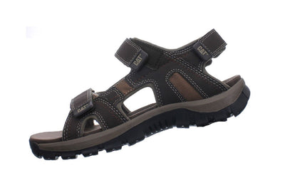 Caterpillar Men's Dark Brown Leather Giles Trekking Sandals