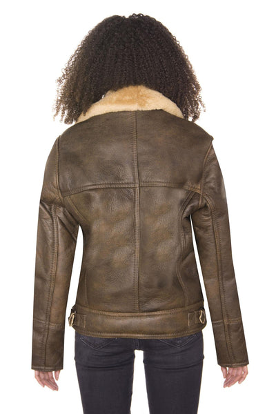 Womens B3 Sheepskin Leather Flying Jacket-Bergamo