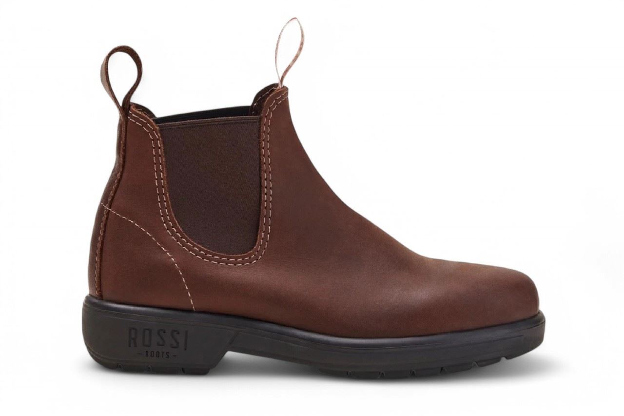 Rossi 303 Endura Redwood Brown Leather Chelsea Boots