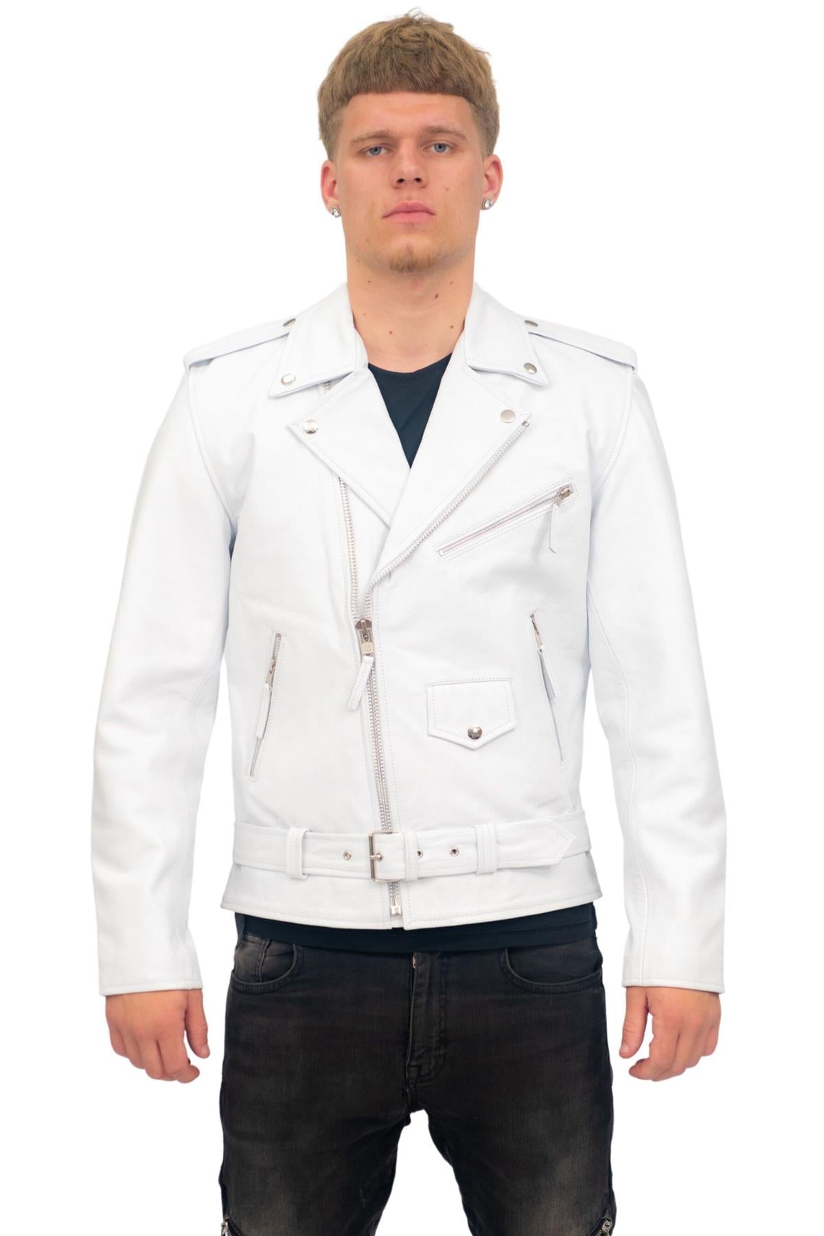 Mens Cow-Hide Black Brando Jacket -Venice