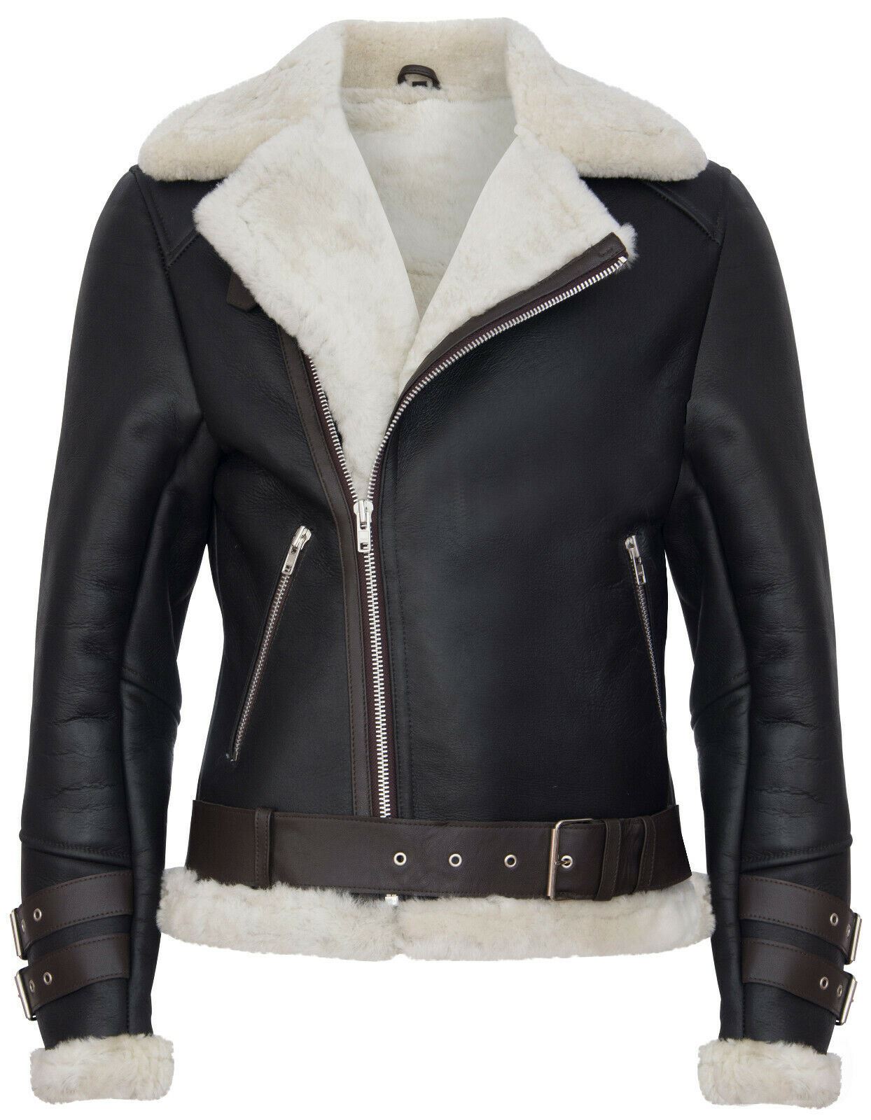 Mens Sheepskin Leather Biker Jacket-Edmonton