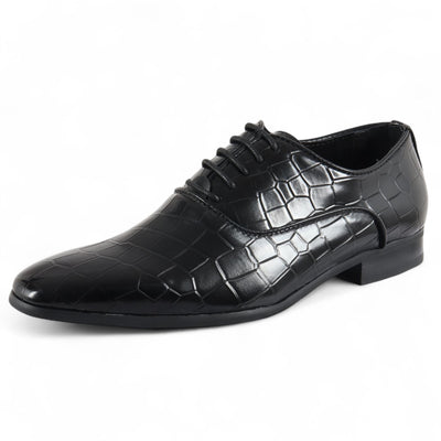 Men's Black Classic Lace-Up Oxford Derby Formal Shoes