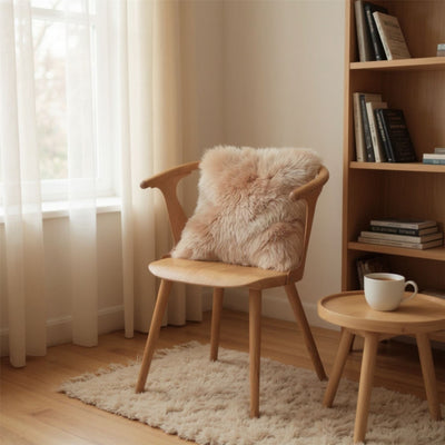 Luxury Genuine Sheepskin  40x40cm Real Wool Single Sided Cushion