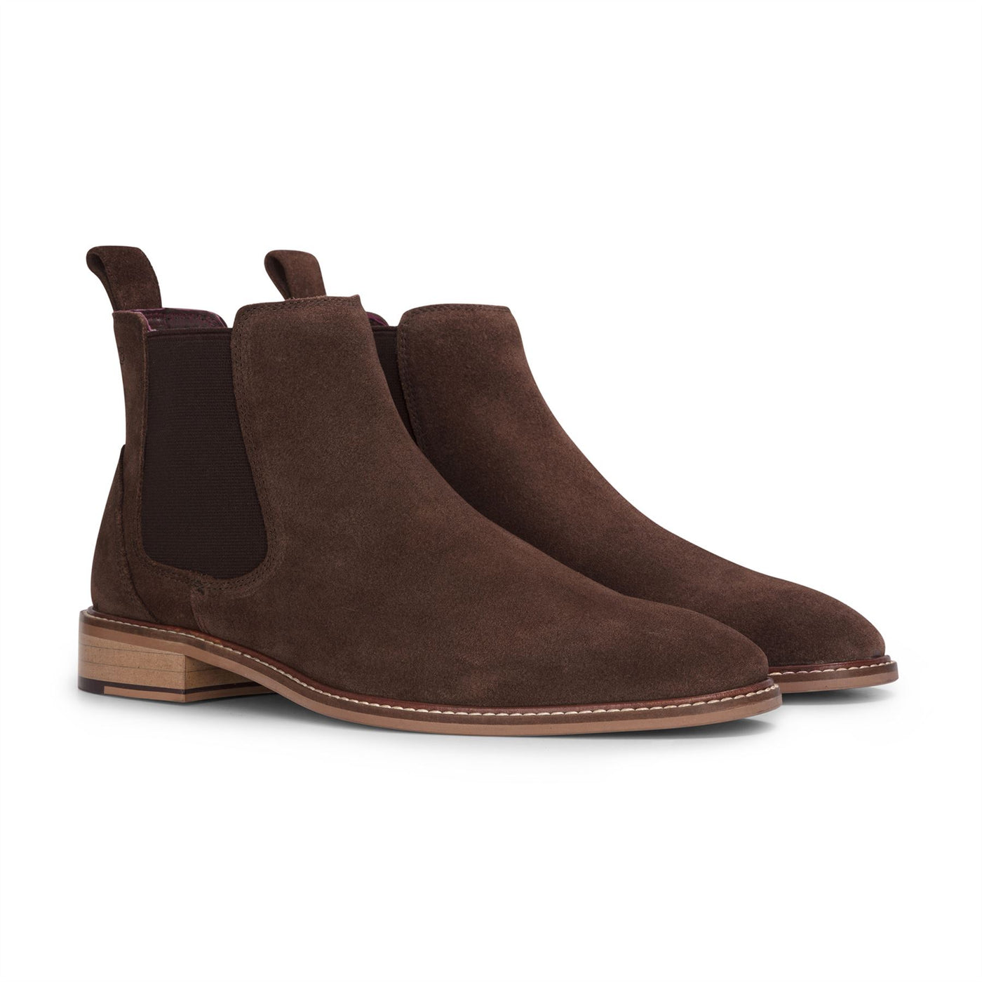 London Brogues Men's Brown Suede Leather Chelsea Boots