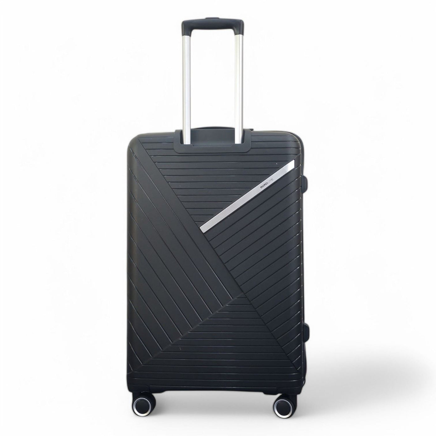 Robust PP Hard Shell Black 8 Wheels Luggage Travel Holiday Cabin Suitcase Set