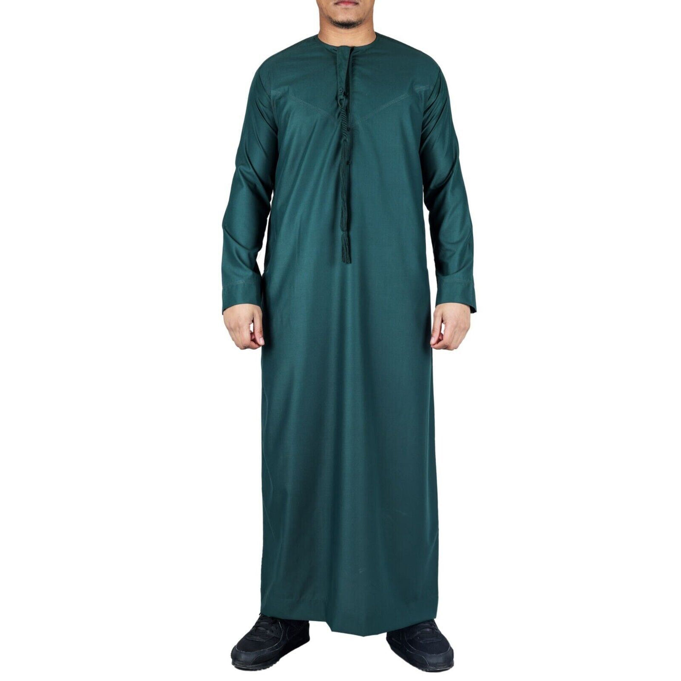 Men's Thobe Emirati Islamic Jubba Robe Eid Tassel Regular Fit