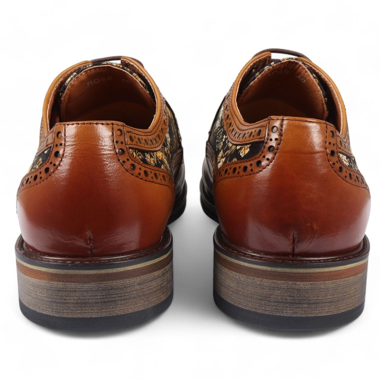 Justin Reess Men's Leather Floral Brogue Shoes - Ross