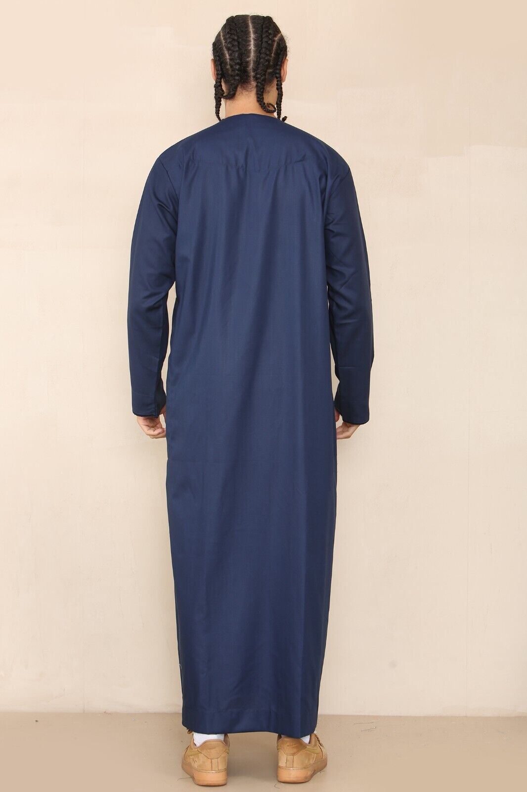 Mens Thobe Jubba Saudi Islamic Arab Eid Emirati Kaftan Jubbah Tassel Robe