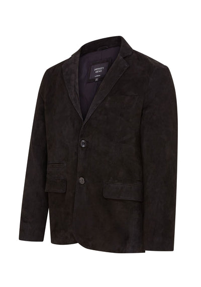 Mens Slim Goat Suede Italian Blazer Jacket-Somero