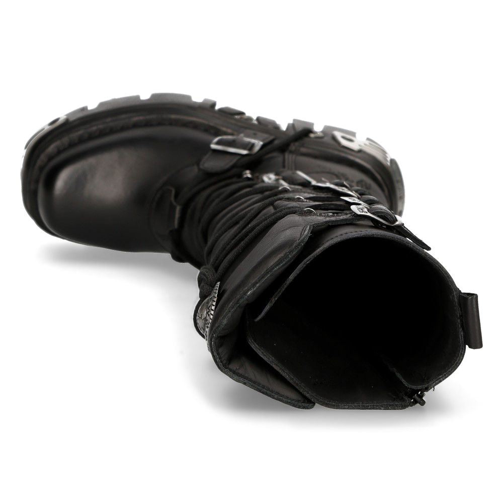New Rock Knee High Black Leather Gothic Boots-272-S1 – Infinity