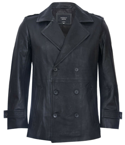Mens Leather Peacoat-Amara