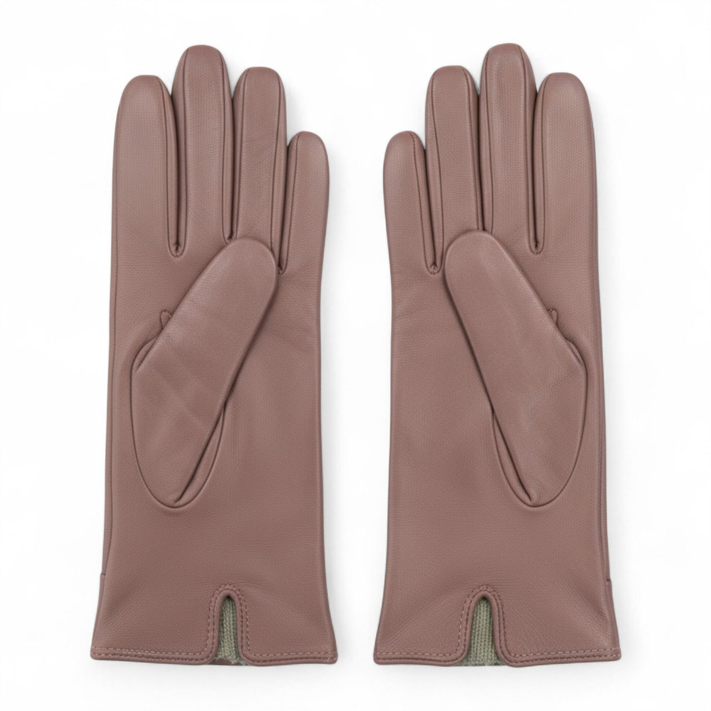 Womens Italian Leather Winter Button Design Soft Wool Lining Gloves - L-GLV-501